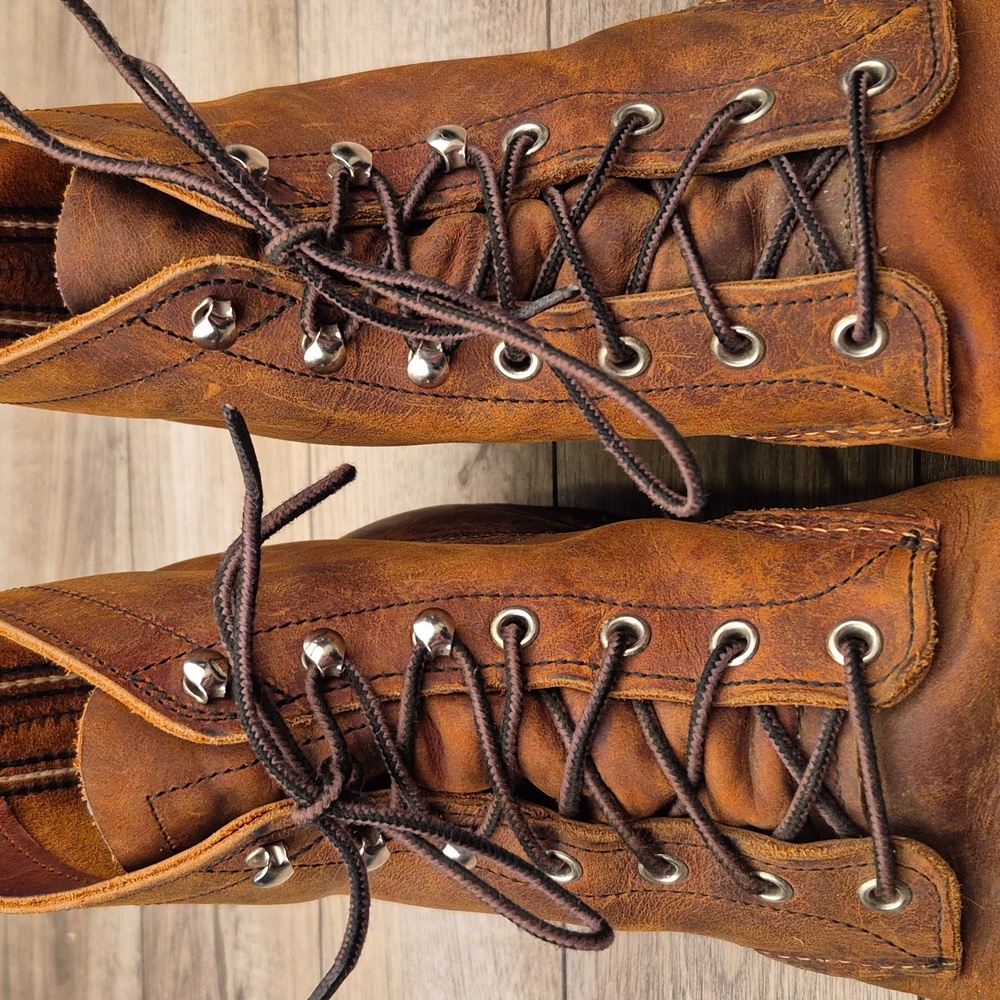 RED WING Iron Ranger 8085 Copper Brown Leather Sz 10.5 D Mens Lace Up Work Boots - Picture 6 of 14